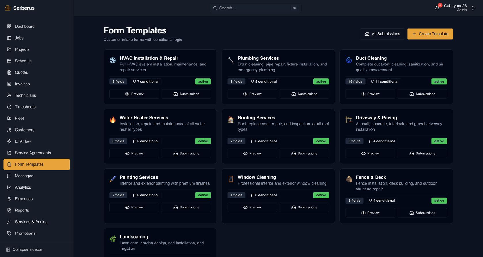 Projects in Serberus